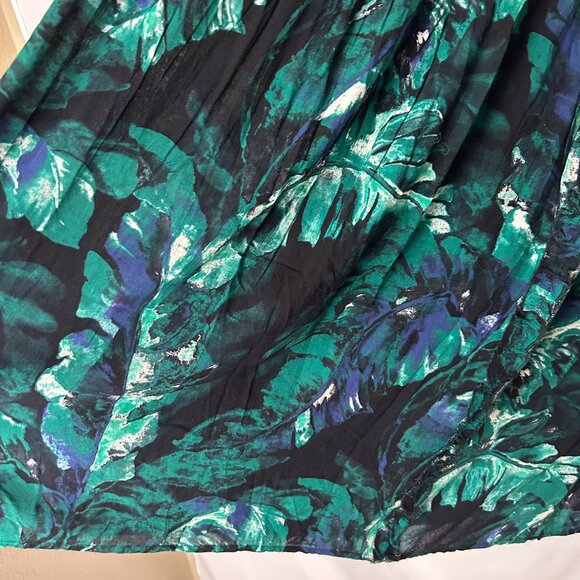 World Market Midi Tropical Dress Green S/M NWT - Picture 3 of 8